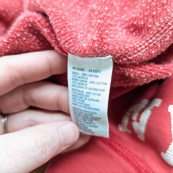 American Eagle Vintage Style Button Collar Distressed Hoodie Collegiate - Picture 11 of 14